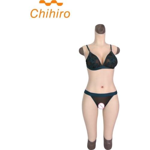 D/G Cup Solid Silicone Boobs Bodysuit For Transgender Crossdresser Vagina And Breast Form Pad Breast Plate Fake Pussy Cosplay