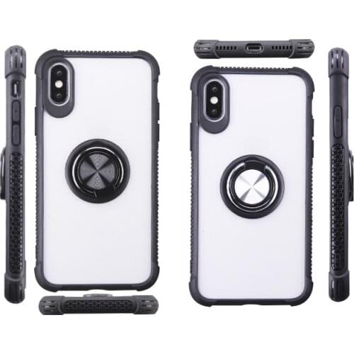LANCASE Phone Cases For iPhone X XS Acrylic Clear Case Card Holder Ring Cases For iPhone XS Max iPhone XR Case