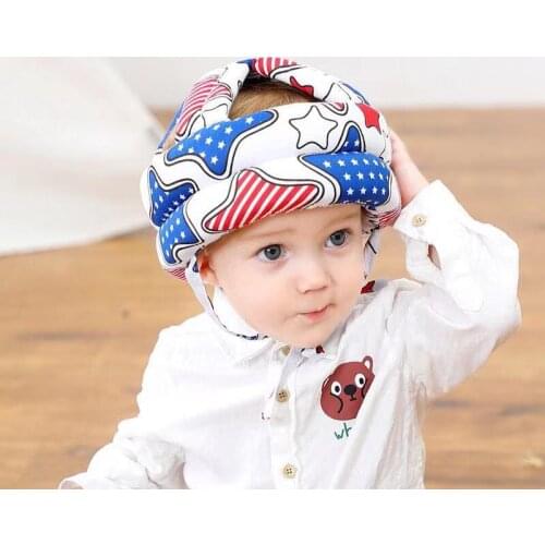Infant Boys Girls Baby Hat Cotton Mesh Safety Baby Protective Helmet Learn To Walk Soft Adjustable Anti-Collision Children Cap