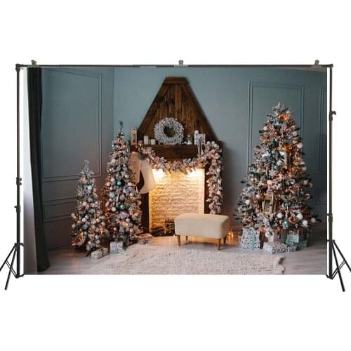 Photography Backdrop Christmas Fireplace Interiors Decor Newborn Baby Child Photo Background Studio Photocalls Props W-4486