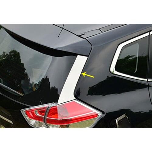 Car Rear Tail Spoiler Side Triangle Molding Window Bezel Trim Part 2pcs For Nissan X-Trail XTrail T32/Rogue 2017 2018 2019 2020