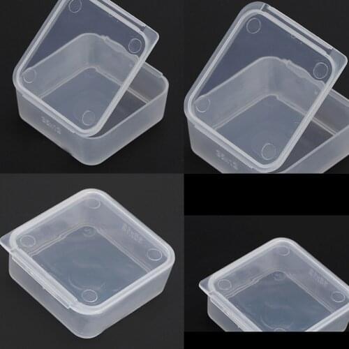5pcs 3.5*3.5*1.2CM square Plastic Storage Box Jewelry Container Transparent Square Box Case Container for Jewelry Beads Earrings