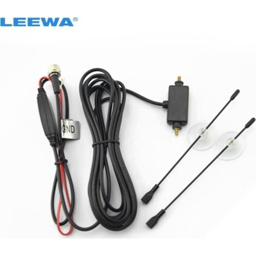 LEEWA 1set Car F Connector Plug Digital Auto TV Antenna with Built-in Booster Amplifier Car Antenna #CA909