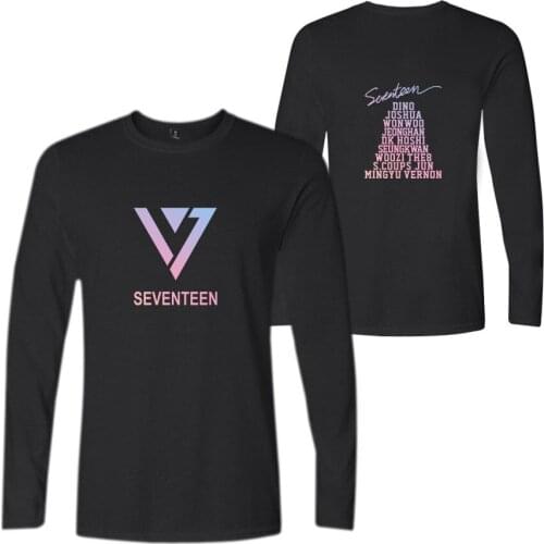 SEVENTEEN Kpop Fashion T-shirts Round Neck Couple Women Men T Shirts Casual Tee Shirt Sport Long Sleeve T-shirt Sweatshirt Tops