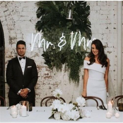 OHANEONK Mr & Mrs Neon Sign Light for Wall Decor 12V 3D Wedding Party Propose Marriage Decoration Backdrop
