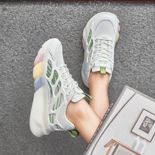 2021New Summer Women Shoes Mesh Breathable Running Shoes Wild Casual Sports Shoes Light Colorful Chunky Sneaker Zapatillas Mujer