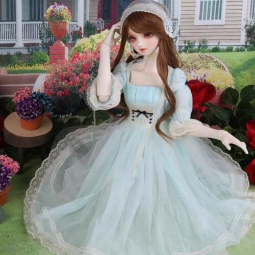 New Arrival 1/3 1/4 1/6 BJD Dolls Clothes Beautiful Blue Lace Dress For Dolls Toy Clothing Doll Accessories