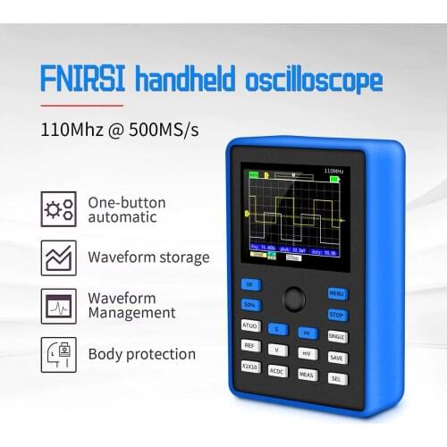 FNIRSI-1C15 Professional Digital Oscilloscope 500MS/s Sampling Rate 110MHz Analog Bandwidth Support Waveform Storage