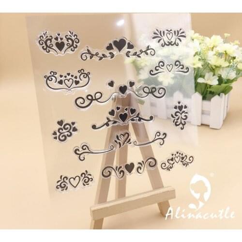 CLEAR STAMPS Heart Vintage DIY Scrapbooking Handmade Card Album Paper Craft Rubber Roller Transparent Silicon Stamp AlinaCraft