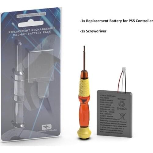 1560mAh Replacement Battery for PS5 Controller,Rechargeable Built-in Lithium Battery 3.65V for DualSense Game Controller