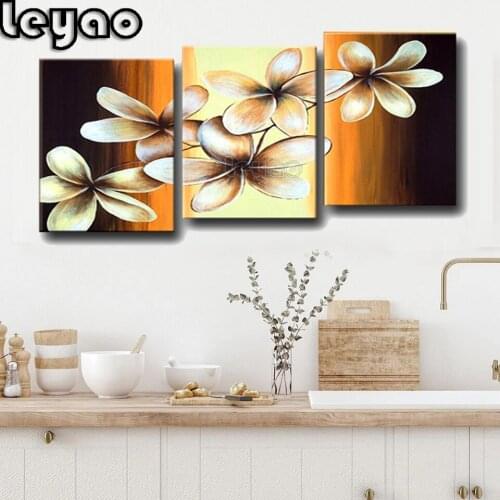 Triptych Magnolia White Retro Flower Home Decor Diamond Painting 5d Full Mosaic Round Square Diamond Embroidery Home Decor