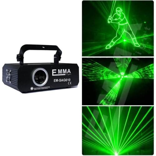 1W Green Animation Laser Lights Show for Party,Dmx Dj Laser Stage Lighting Effect 23CH Programmable Laser projector