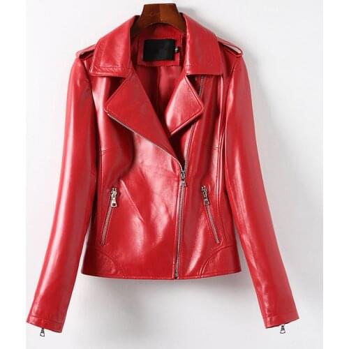 Genuine Leather Jacket Women Real Sheepskin Leather Bomber Jackets Spring Autumn Motocycle Plus Size 4XL Coats MF592