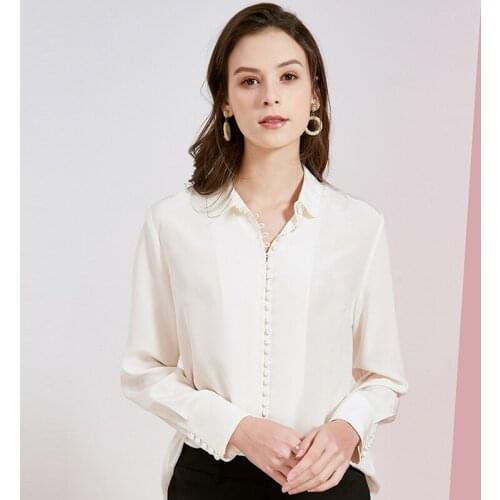 Womens Blouses and Tops Silk white long sleeve Office Formal Casual Shirts Plus Large Size Spring Summer Sexy Haut Femme