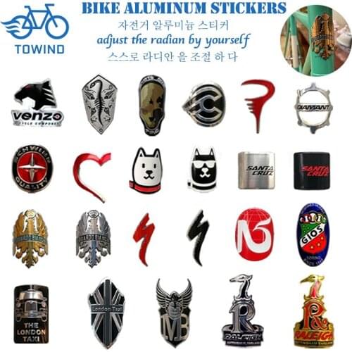 Bike Head Badge Aluminum Decals Stickers For MTB BMX Folding Bicycle Front Frame Steam Cycling Accessories emblem Tube DIY