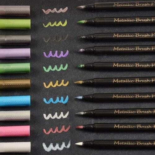 10pcs/lot 10 Colors Metallic Permanent Water Paint Marker Pen For Birthday Gift Card Ceramic Glass Plastic Paper Color Marker