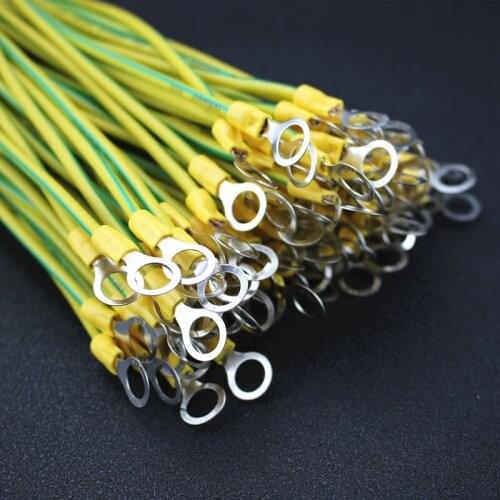100pcs Photovoltaic panel ground wire 2.5/4/6 square two-color bridge jumper connection