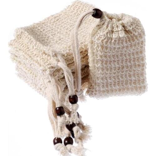 1000PC Fashion Nice Natural Ramie Shower Exfoliator Sponge Pouch Net Comfortable Bubble Blister Mesh Soap Saver Foaming Bag SN