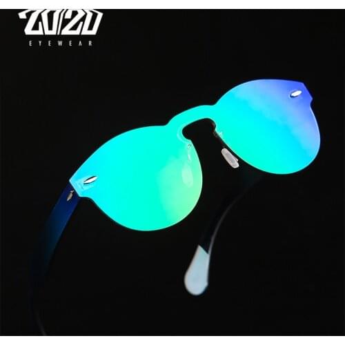 20/20 Brand Designer Sunglasses Women UV400 Retro Female Round Rimless Glasses Travel Men Eyewear Gafas Ocuols PC1602
