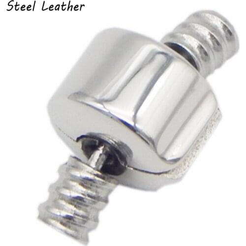 20pcs/lot custom logo hole:3mm Stainless Steel Bayonet Clasp Tube For Leather Cord Bracelet Connector DIY Jewelry Findings DIY