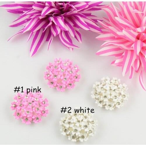 20pcs/lot Alloy Metal Hallowed Rhinestone Button with Flatback DIY Hair Accessories Apparel Decoration PJ101