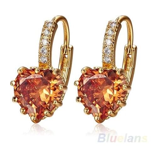 2016 Womens Fashion Engagement Smoky Rhinestone Leverback Earrings for women ARE3