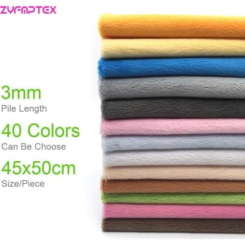 3mm Pile Length 45x50cm Soft Short Plush Handwork DIY Doll Winter Clothes Thickness Antipilling Plush Fabric 40 colors