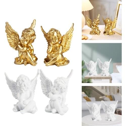 4pcs Cupid Angel Statue Tabletop Cherub Home Decorative Garden Ornaments