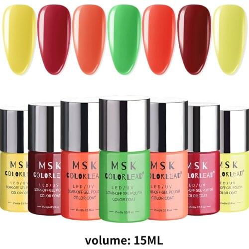 Msk Color Lead 15ML Nail Gel Polish Glass Bottle UV LED Gel Polish Varnish Nail Gel For Baking Nail Art Manicure Semi Permanent