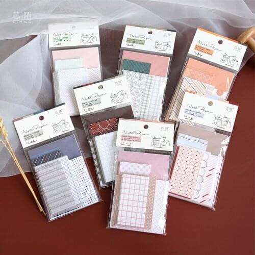 Basic Pattern Grid Dots Material Memo Pad Collage Journal Planner Decoration Background Paper No Sticky School Stationery