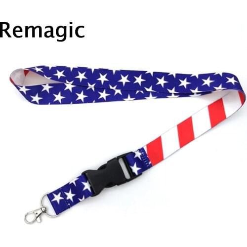 United States Flag Neck Strap Lanyard keychain Mobile Phone Strap ID Badge Holder Key Chain Keyrings cosplay Accessories Gift