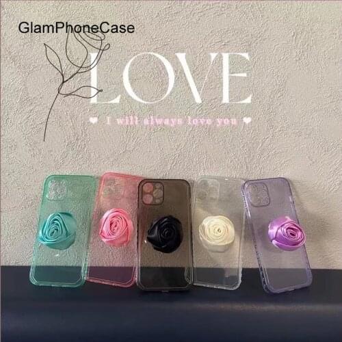 GlamPhoneCase Color Flower Phone Case For iPhone12Pro/max 11Pro/Max XS Max XR Soft Silicone Cover For iPhone11 7 8Plus Case