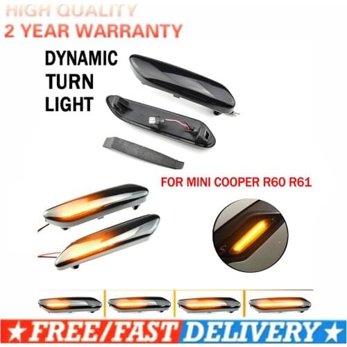 Dynamic scroll flashing LED Side Marker Indicator Lamp For BMW MINI COOPER R60 R61 COUNTRYMAN PACEMAN Turn Signal Fender Lights