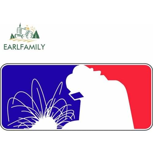 EARLFAMILY 13cm x 10.3cm for Welder Blue Red Car Stickers Windshield Scratch-Proof Waterproof Decal Refrigerator Bumper Graphics