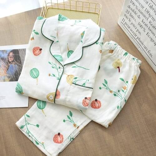Fdfklak Spring Autumn Pajamas Woman Homewear Set Ladies Night Pijamas Home Suit New 2 Pieces Pyjama Femme Coton Sleepwear
