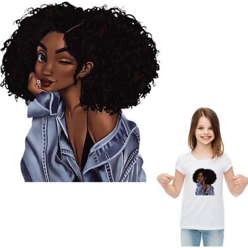 Beauty African Patch Girl Heat Transfer Clothing Deco Washable Badges New Design Diy Accessory Stickers On Clothes