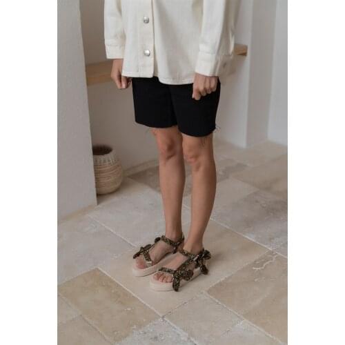 Floral Patterned Beautiful Looking khaki Women 'S Slippers Sandals