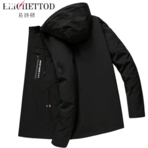 Mens jacket spring and autumn casual spring and autumn mens hooded jacket outer jacket