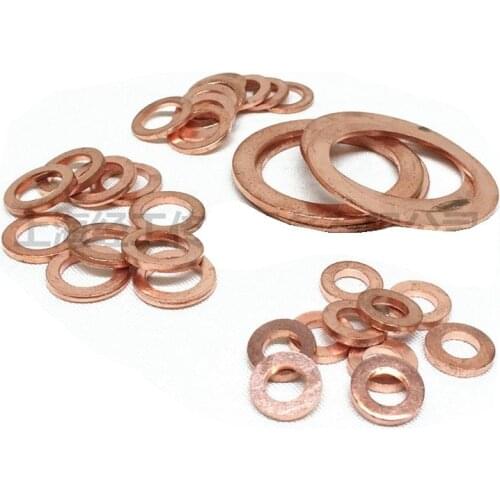 10pcs 16mm x 12mm x 2mm Copper Crush Washers Seal Flat Ring Fastener Replacement