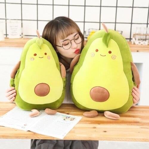 Lovely Cartoon Fruit Avocado Plush Toys Shy Smiley Expression Photograph Accessories Nursery Decor Warm Pillow Gift For Kids