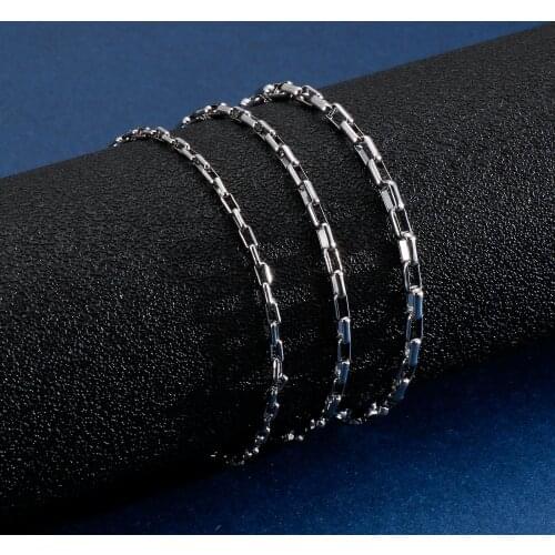 2.5/3/5mm Width Stainless Steel S Box Bracelets Mens Chain on Hand Fashion Charm Male Accessories Bracelets Wholesale