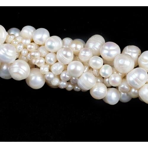 Natural Freshwater White Pearl Round Loose Spacer Beads 15'' Pick Size 3 to 12mm For Jewelry Making DIY Bracelets Necklace