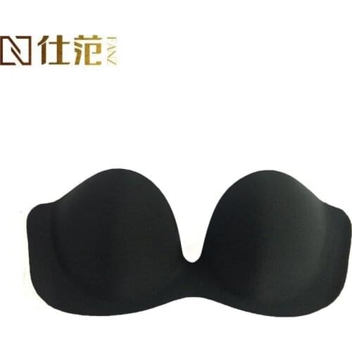 One-piece crescent-shaped wedding underwear simple natural V-shaped bra silicone side invisible bra Strapless strap