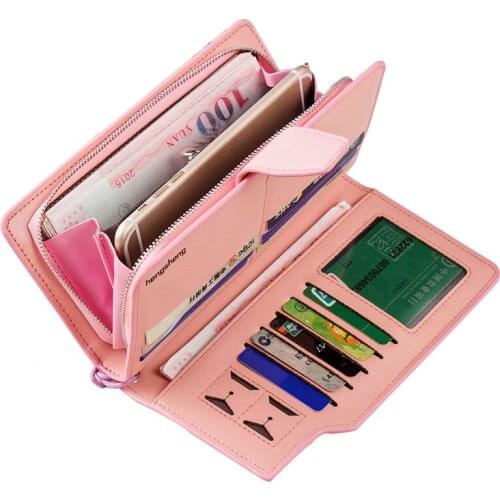 2019 New Female Wallet Leather Women Wallet Change Long Design Hasp Zipper Purses Clutch Money Coin Card Holders Wallet Carteras