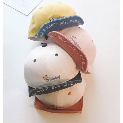 New Baby Caps Spring Autumn Letter Cute Kids Snapback Hat Soft Brim Cotton Boy Visor Hats Handsome Casual Children Baseball Cap