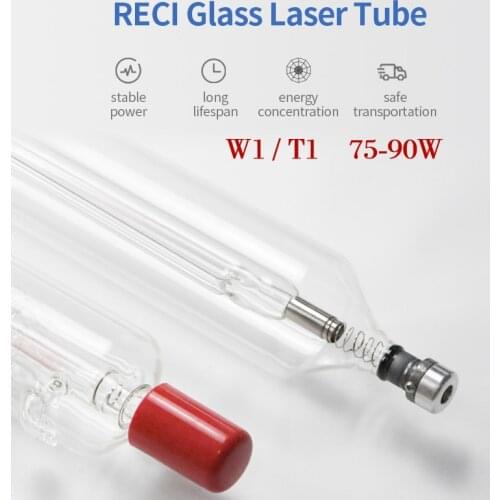 Original Reci CO2 Laser Tube W1 T1 75W To 90W D80mm/65mm for Engraving Cutting Machine S1 V1 Z1