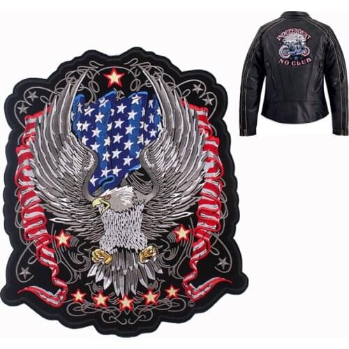 Prajna Punk Skull Patch Iron On Embroidered Patches For Clothing Big Back Motorcycle Patch Stripes On Clothes Iron On Applique