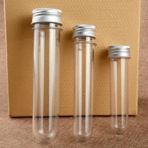 30/40/45/60/80/100ml plastic Test Tube With Screw Cap capsule PET Bottle Aluminum Cap Packing Tube With Pressure Sensitive Seal