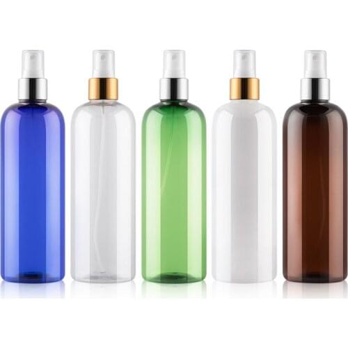 Empty Plastic 12pcs 500ML Sprayer Bottle With Gold/Silver/Matte Silver Atomizer Cosmetic Perfume Water Refillable Container