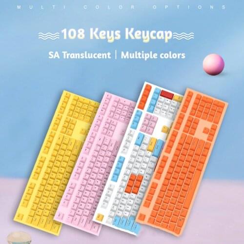 108pcs ABS Double Color Injection SA Globular Keycaps For Mechanical Gaming Keyboard MX Blue/Brown Switch With 9 Color Optional